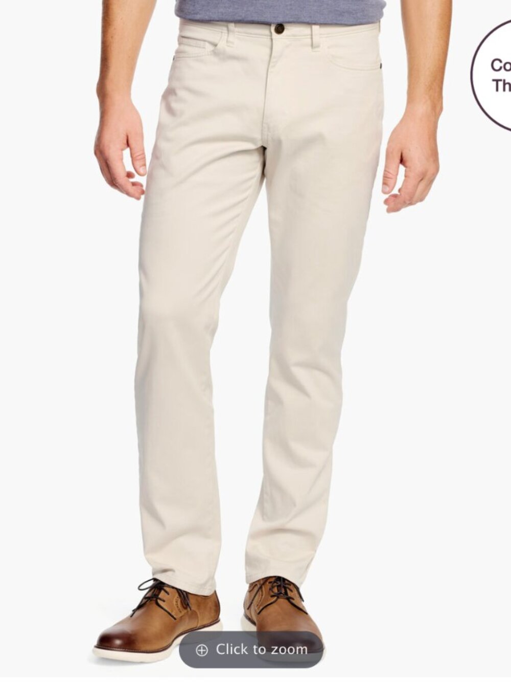 Johnston & Murphy 5 Pocket Pants NWT in Stone 34W x32L